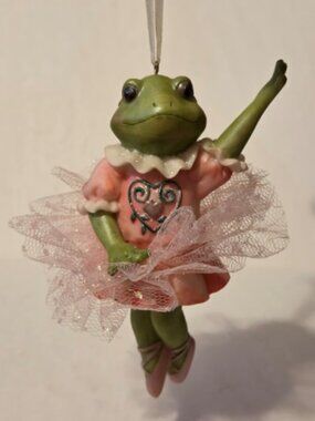 Whimsical Ballerina Frog Ornament Resin Figurine